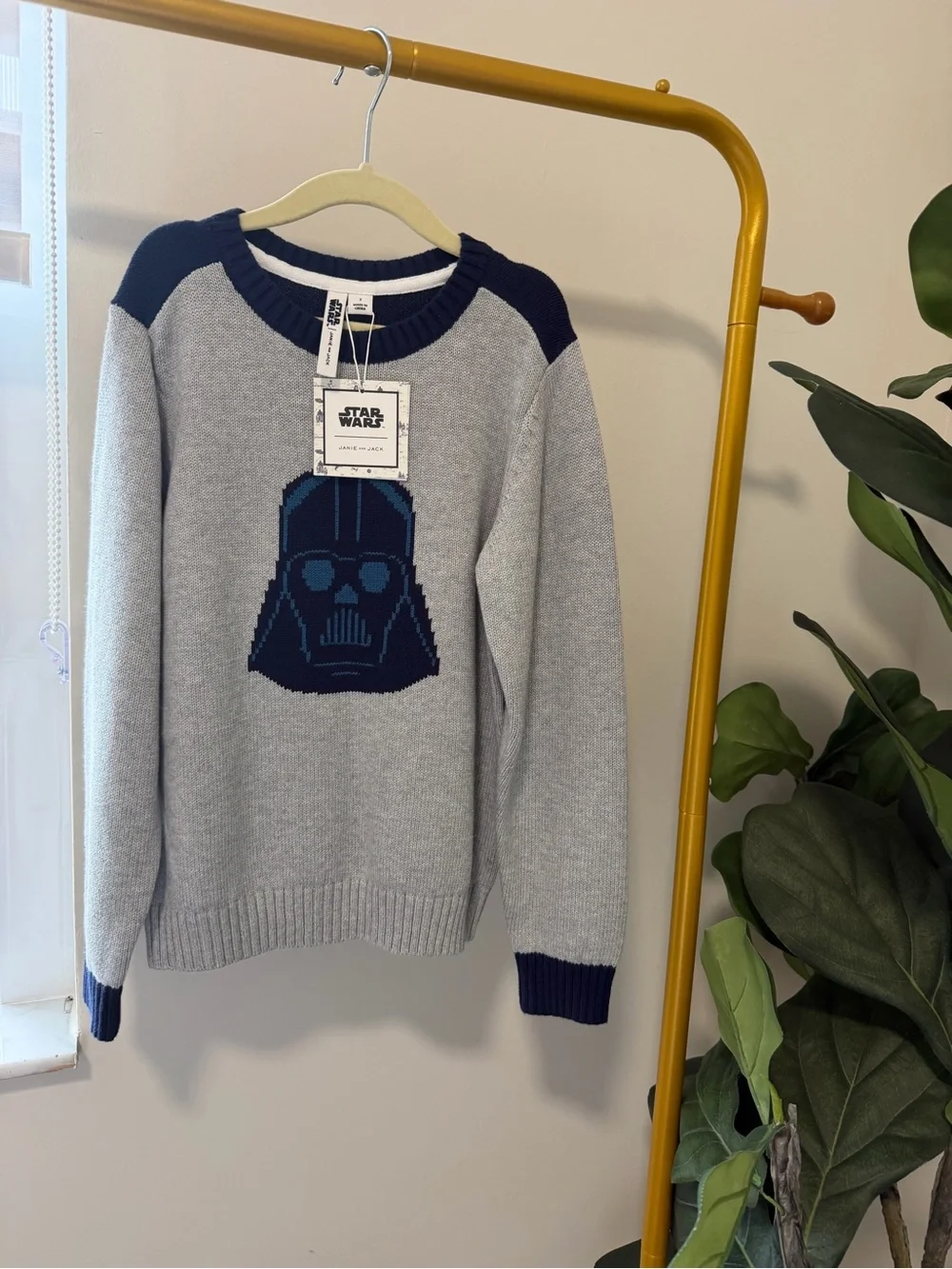 NWT Janie and Jack x Star Wars Darth Vader Knit Sweater Boys Size 7